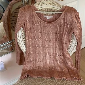 Boston Proper rose gold cable sweater